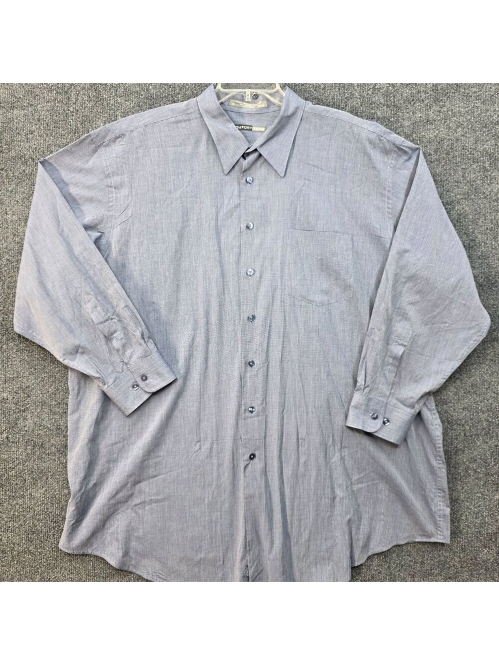 Comfort Zone Mens Cotton Blend Button Down Dress Shirt 34/35 Minimalist Office